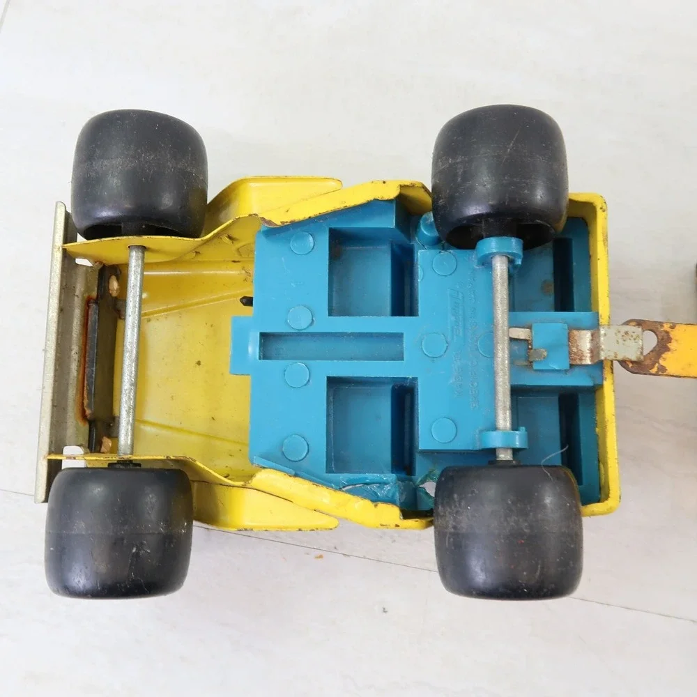 Buddy L Jeep Hauler Yellow & Blue With Trailer 2 Piece Set Vintage 1970s